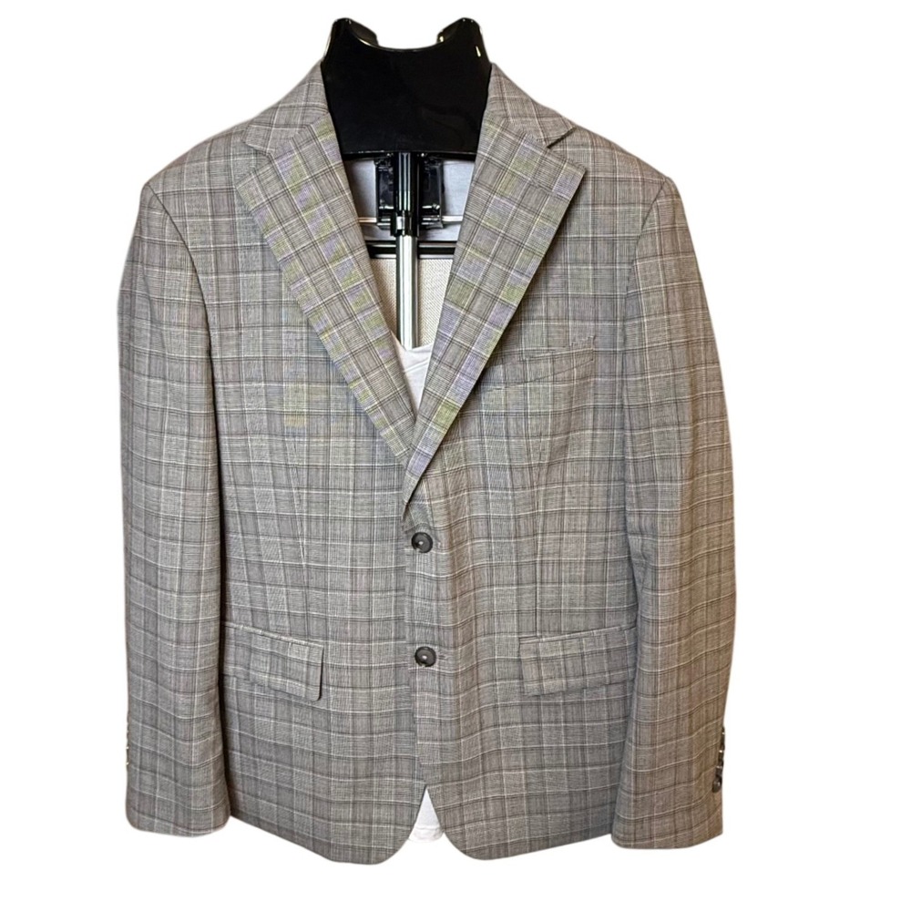 TALLIA Plaid Wool Blend Blazer  Men's 40S Paisley Lined Sport Coat 2 Vent NWOT